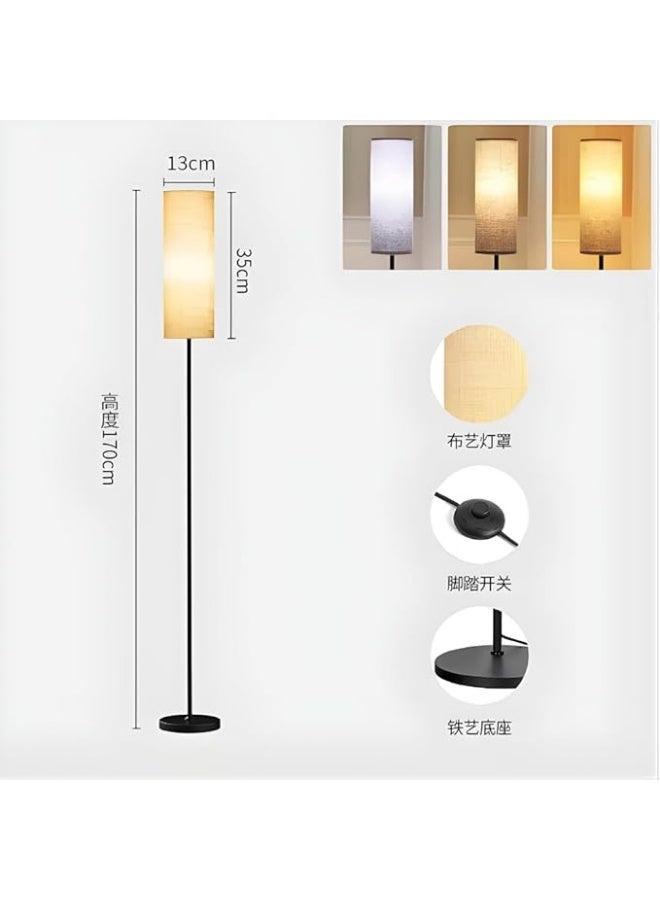 zentora Modern Floor Lamp for Living Room & Bedroom, Minimalist Standing Pole Lamp, 3 Color Temperatures (Warm/Neutral/Cool), Black Finish, Tall Lamp with Lampshade & Foot Switch - Image 3