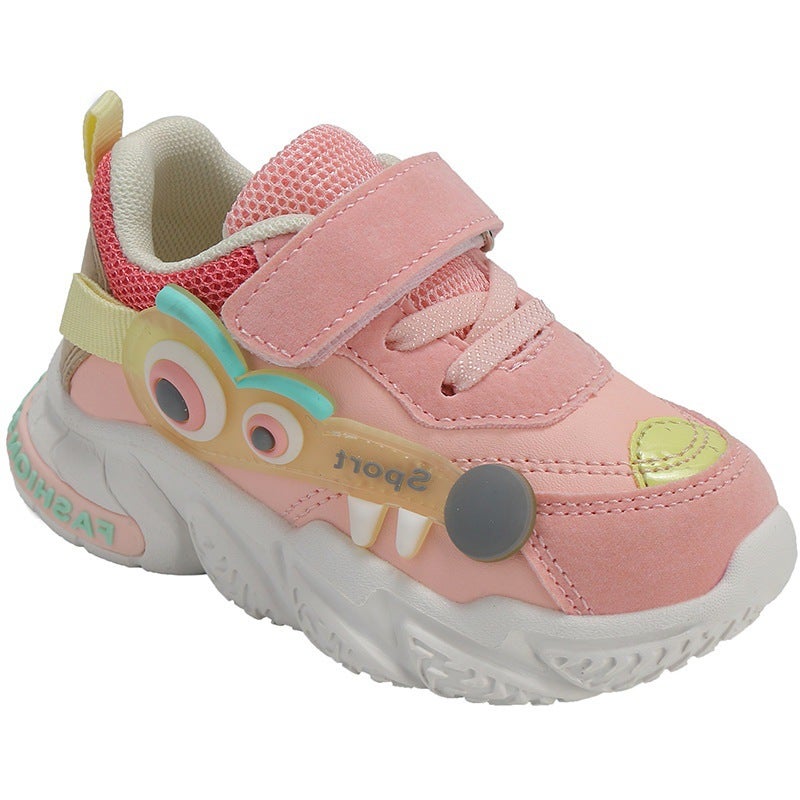 Jinjiang Factory Girls' Shoes Children'S Sports Shoes Girls' Toddler Shoes Soft Bottom Children'S Leather Surface Two Cotton Machine - Image 1
