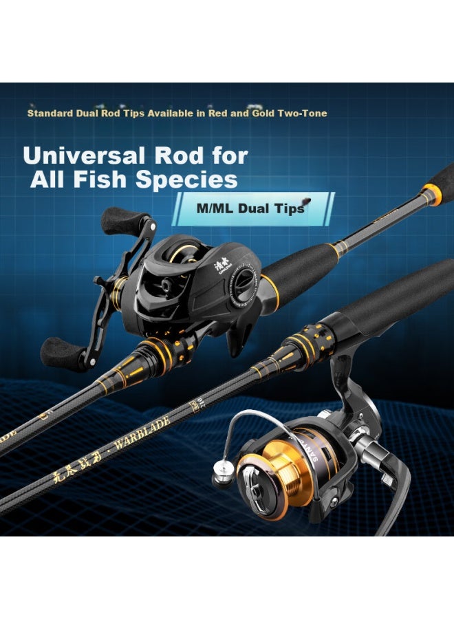 Clear Water Qingshui Double Rod Tip M/ml Action Fishing Rod Carbon Fiber Rod Fishing Gear Ultra Hard Sea Rod Casting Rod Fishing Rod Set - Image 1