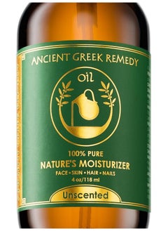 Ancient Greek Remedy Ancient Greek Remedy Unscented Organic Face and Body Oil made of Olive, Almond, Jojoba, and vitamin E oil for Sensitive Dry Skin, Hair, Nails. Anti Aging Moisturizer for Women, Men 4oz  - Image 1