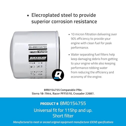 Quicksilver 8M0154755 Water Separating Fuel Filter for Various Marine Engines - Image 2