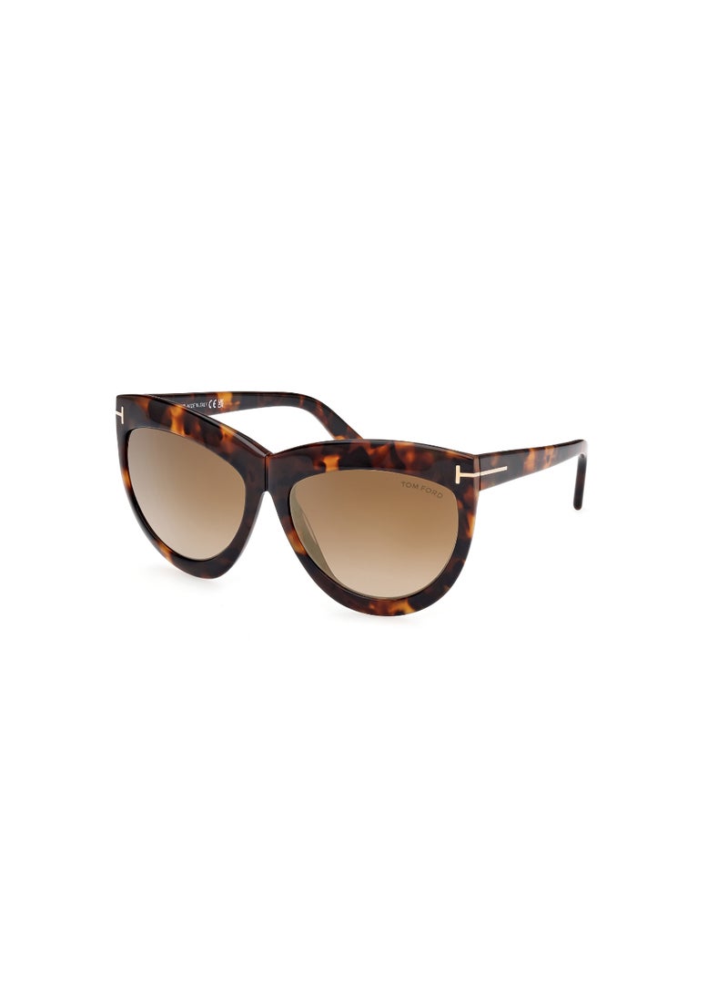 TOM FORD Women's Shield Shape Acetate Sunglasses FT111253G59 Lens Size: 59 Millimeter - Blonde Havana - Image 1