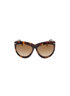 TOM FORD Women's Shield Shape Acetate Sunglasses FT111253G59 Lens Size: 59 Millimeter - Blonde Havana  - Image 2