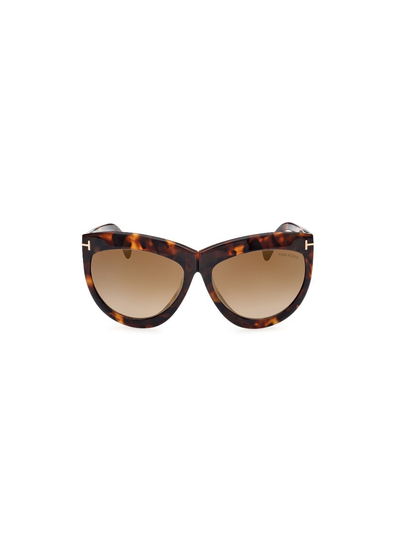 TOM FORD Women's Shield Shape Acetate Sunglasses FT111253G59 Lens Size: 59 Millimeter - Blonde Havana - Image 2