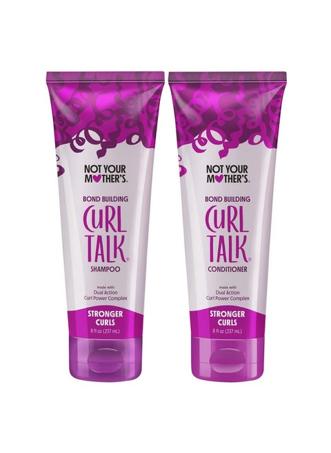Ot Your Mother'S Curl Talk Bond Building Shampoo And Conditioner (2Pack) 8 Fl Oz Strengthening Shampoo And Conditioner Set For Curly Hair
