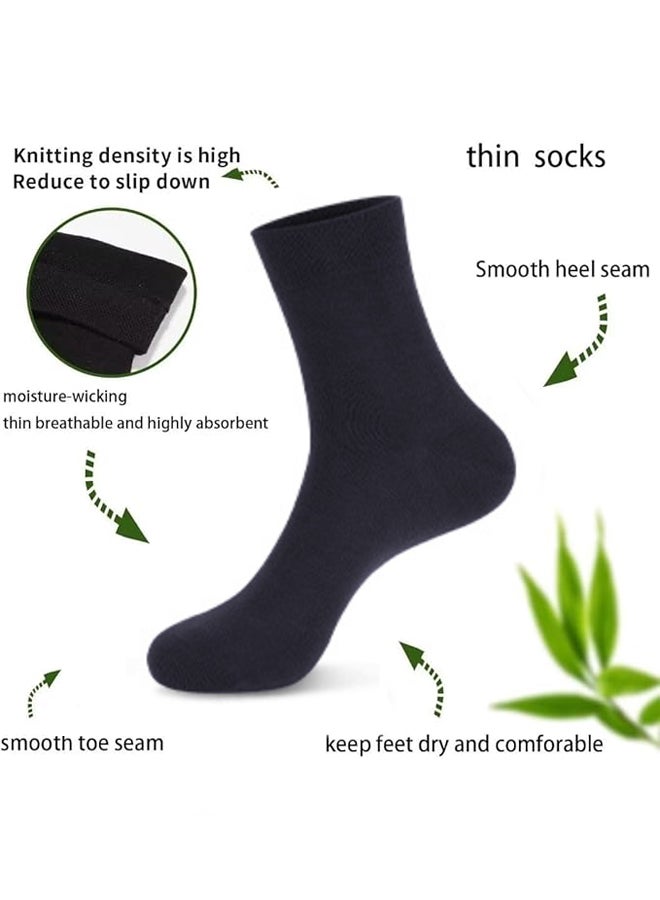 SHABILI Men' Crew Socks Summer Socks Pure Cotton Durable Soft Skin‑Friendly Moisture‑Wicking Breathable 5‑Pair Pack 1 Black 1 Dark Gray 1 Light Gray 1 Navy 1 White For Daily Casual Travel sport(Multicolor) - Image 5