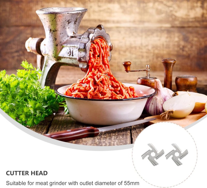 Meat Mincer Cutting Blades Stainless Steel Meat Grinder Blades 55mm Diameter 9mm Center Hole Replacement Parts 2pcs Set - Image 3