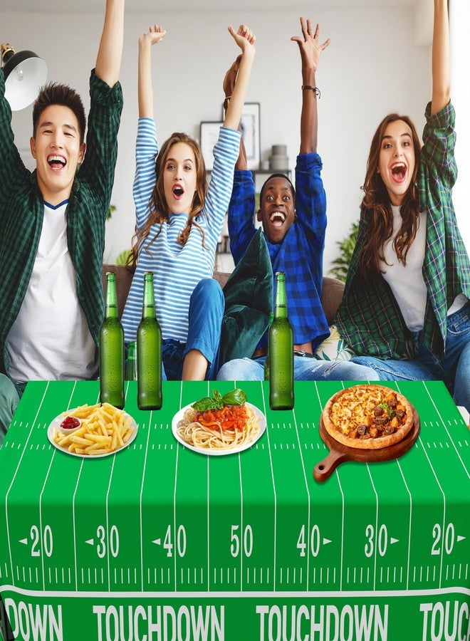QZYL Football Party Supplies, Disposable Football Tablecloth, 4 PCS Football Table Cloth with 2 Styles, Touchdown Theme Tablecloths, Plastic Football Table Runner for Game Day Football Party Decorations - Image 4