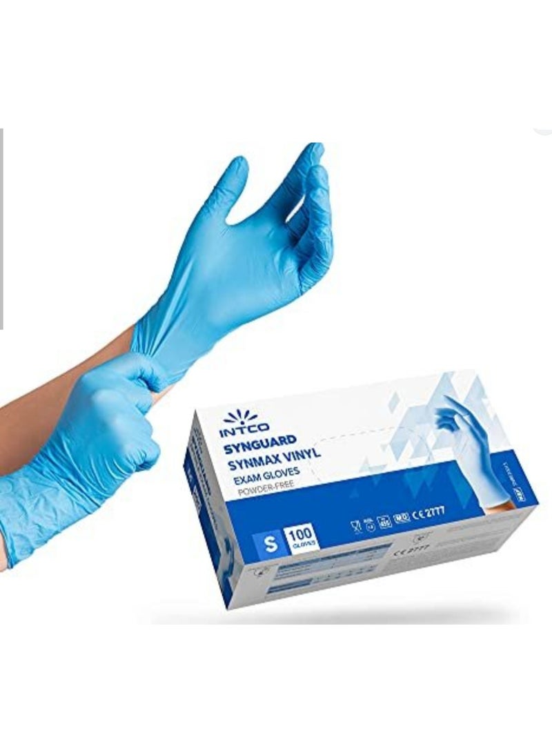 INTCO Nitrile gloves 100 gloves (blue) powder-free for examination and multi-use - Image 1
