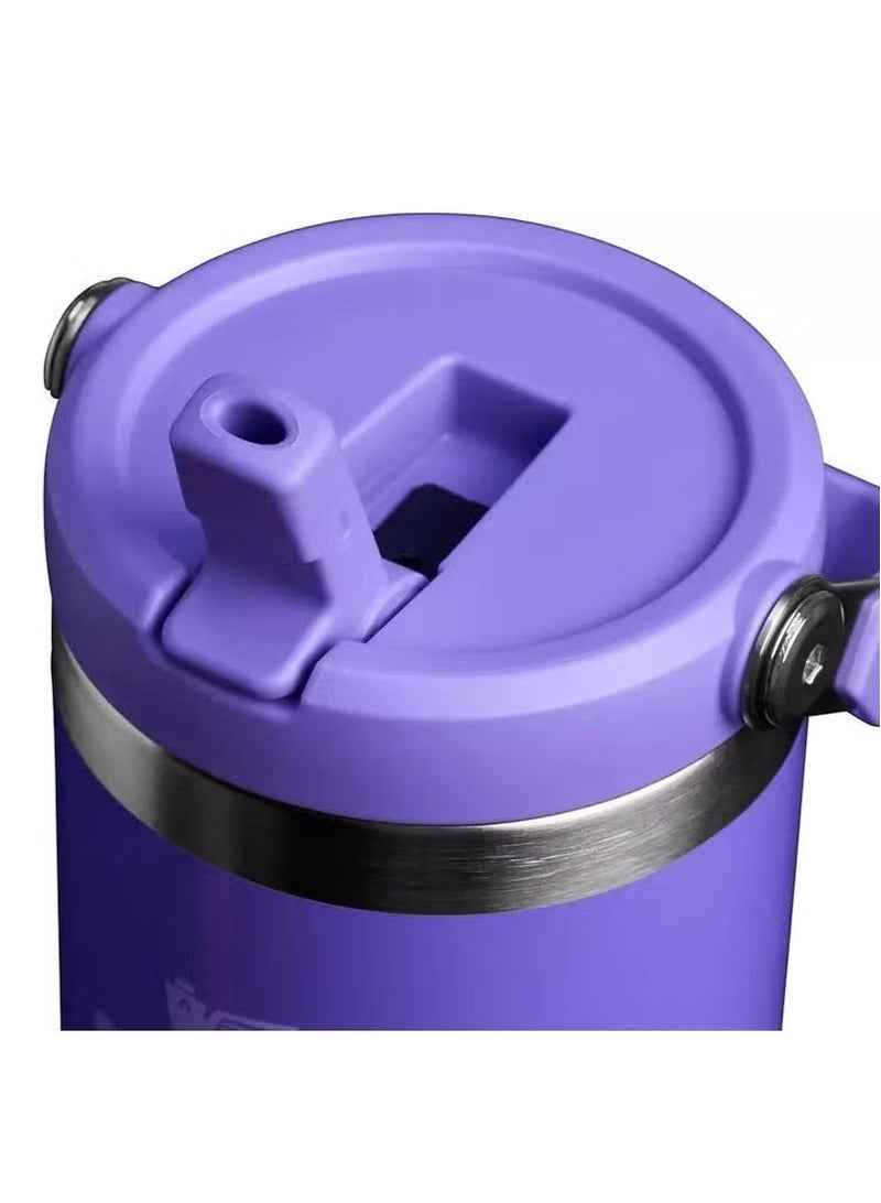 Stanley IceFlow 30oz Flip Straw Tumbler Winter Stainless Steel Vacuum Insulated Water Bottle with Leakproof Lid Foldable Handle Keeps Drinks Cold for 12 Hours - Image 3