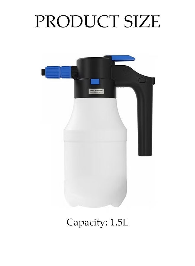 1.5L Electric Car Foam Sprayer, Pump Foam Sprayer with USB Rechargeable for Car Wash, Electric Sprayer for Car , Home & Garden Cleaning - Image 2