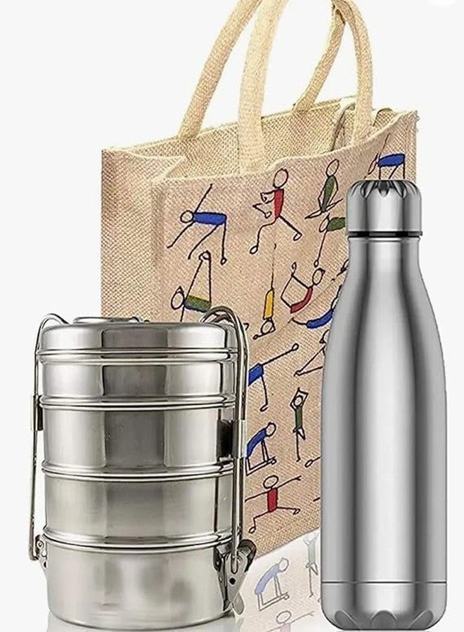 ArtTrails 2 Pcs Jute Bag for Multi purpose use- Lunch bag, shopping bag, Gift bag (Color-Multi) - Image 4