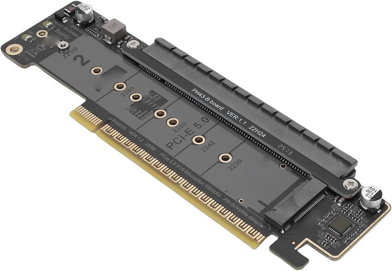 LICAEVEY PCIe 5.0 X16 to Dual M.2 M Key Adapter Card, .2 PCIe NVMe Expansion Card with X8 X4 X4 Split Design for High Speed SSD Array, Compatible with 4.0 3.0 - Image 1
