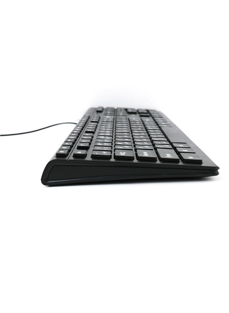 ProOne PKC50 Keyboard - 104 Keys & 17 Multimedia Hot Keys, 1.5M Wired, Ergonomic Design, Wide Compatibility with Windows, Mac OS, Linux Systems, PC Keyboard, Laptop Keyboard