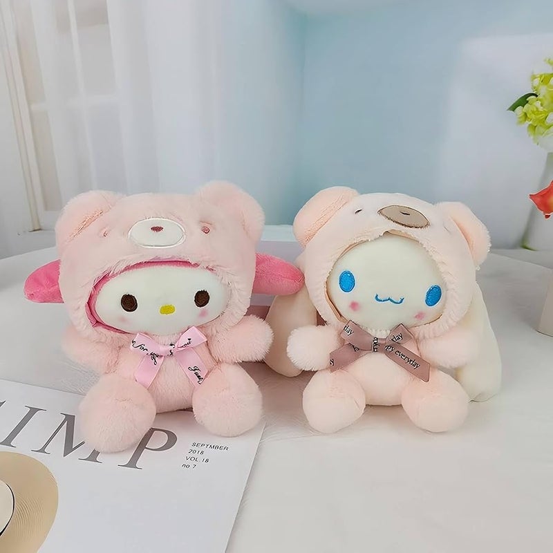 Bandfol Cartoon Bag Charms Cute Plush Keychain for Women Girls, 5 Soft Backpack Key Chain Cute Stuffed Animals Bag Keychain - Image 2