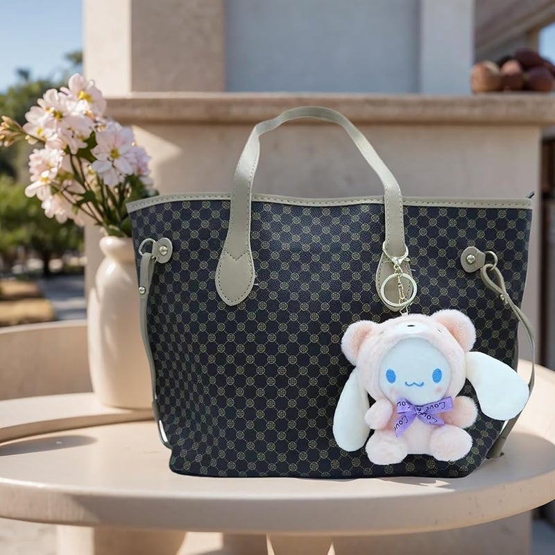 Bandfol Cartoon Bag Charms Cute Plush Keychain for Women Girls, 5 Soft Backpack Key Chain Cute Stuffed Animals Bag Keychain - Image 1