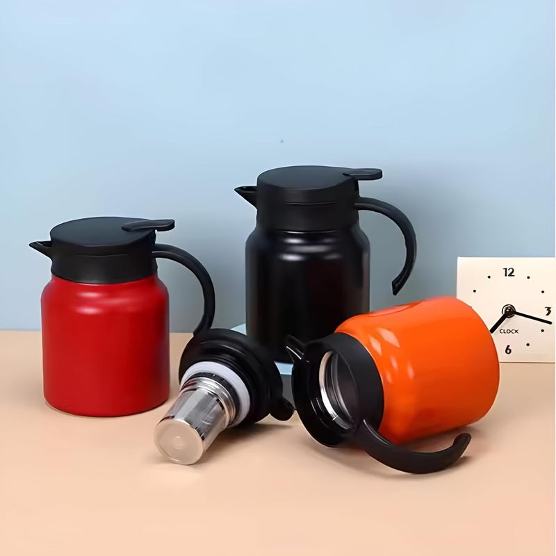 VENDLY Thermal Tea & Coffee Kettle with Infuser | 1000ml | for Keeping Hot/Cold, Stainless Steel & Dustproof Insulated Water Carafe for Party/Home (Black) - Image 4