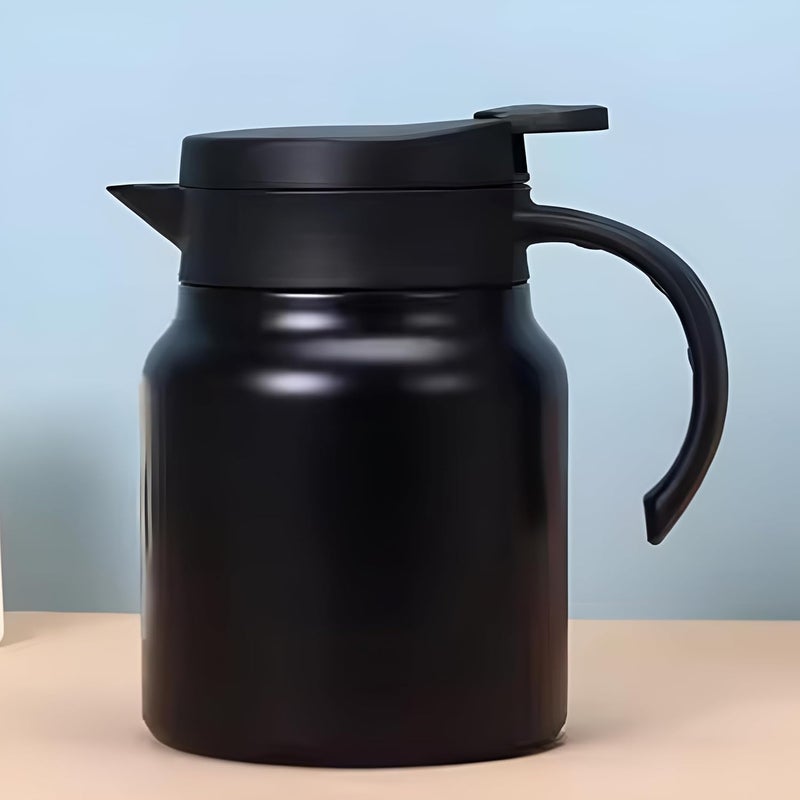 VENDLY Thermal Tea & Coffee Kettle with Infuser | 1000ml | for Keeping Hot/Cold, Stainless Steel & Dustproof Insulated Water Carafe for Party/Home (Black) - Image 1