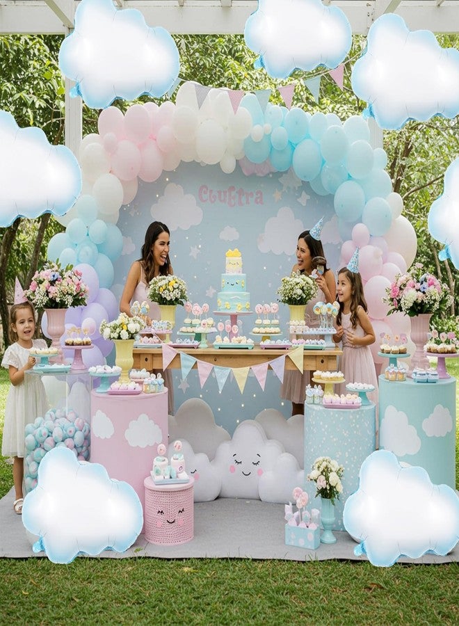 Vuzvuv 10 Pcs White Foil Clouds Balloons for Baby Shower,Themed Party,Birthday Decorations Supplies - Image 4