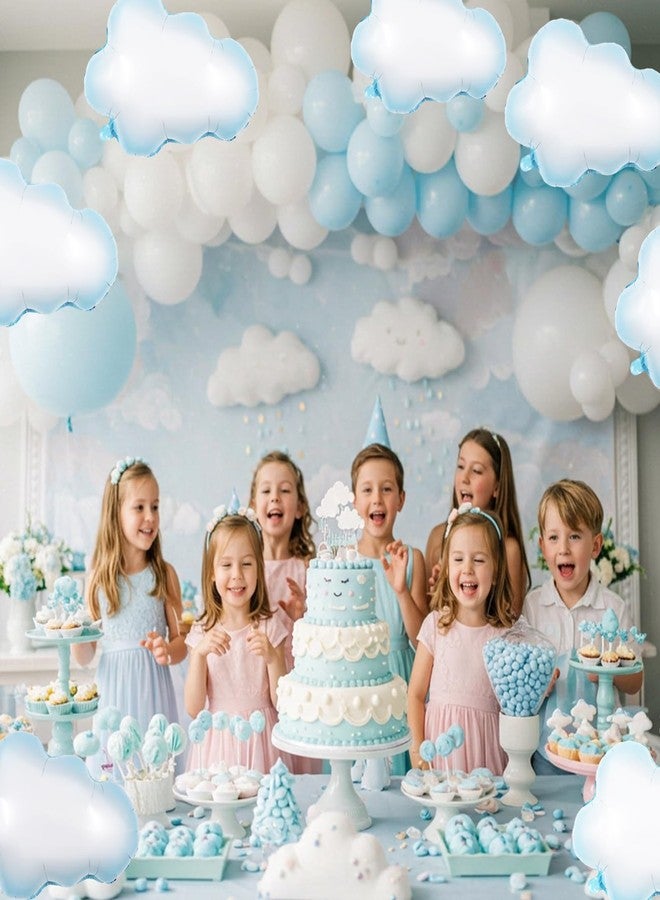 Vuzvuv 10 Pcs White Foil Clouds Balloons for Baby Shower,Themed Party,Birthday Decorations Supplies - Image 5