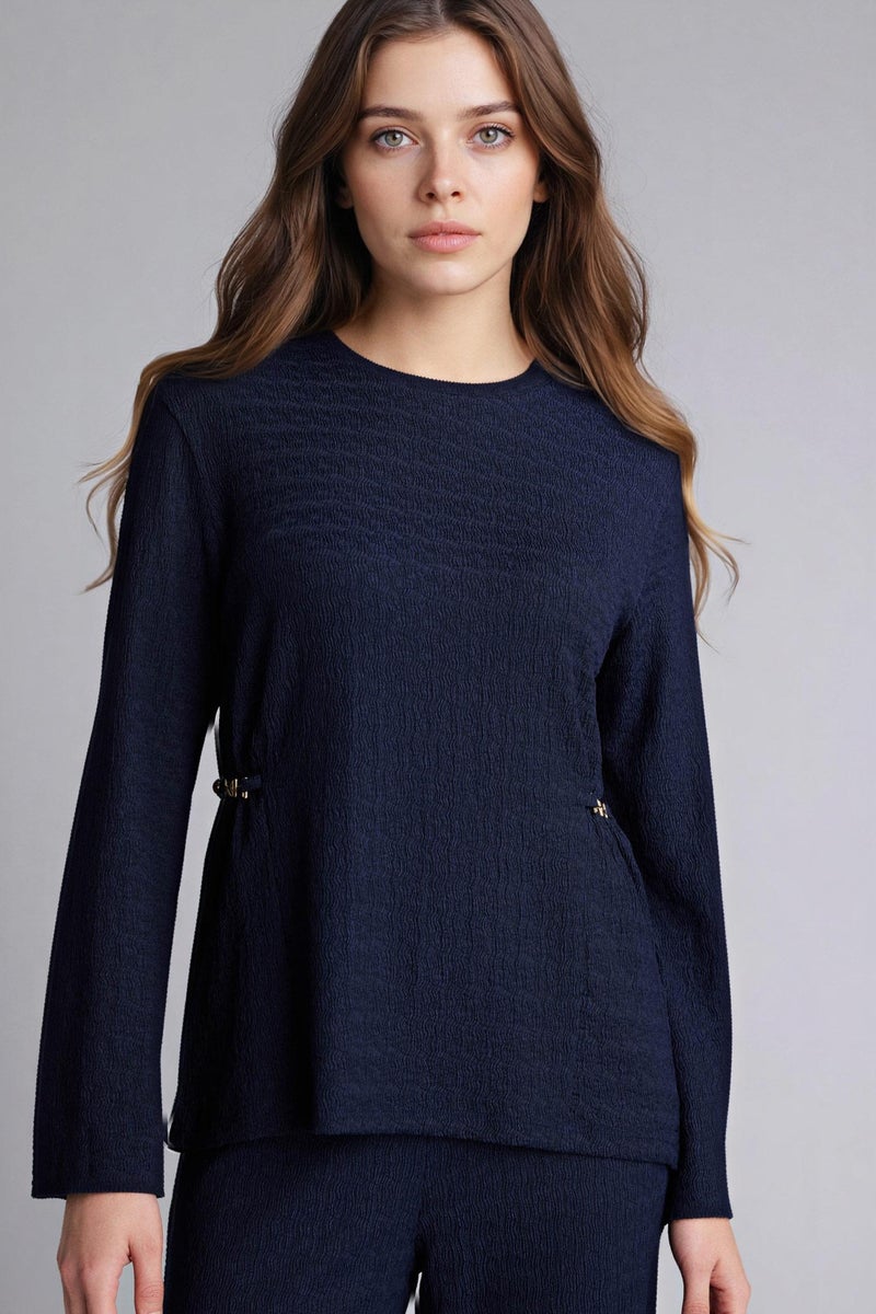 DeFacto Blue Woman Accessory Details T-Shirt Casual - Image 3