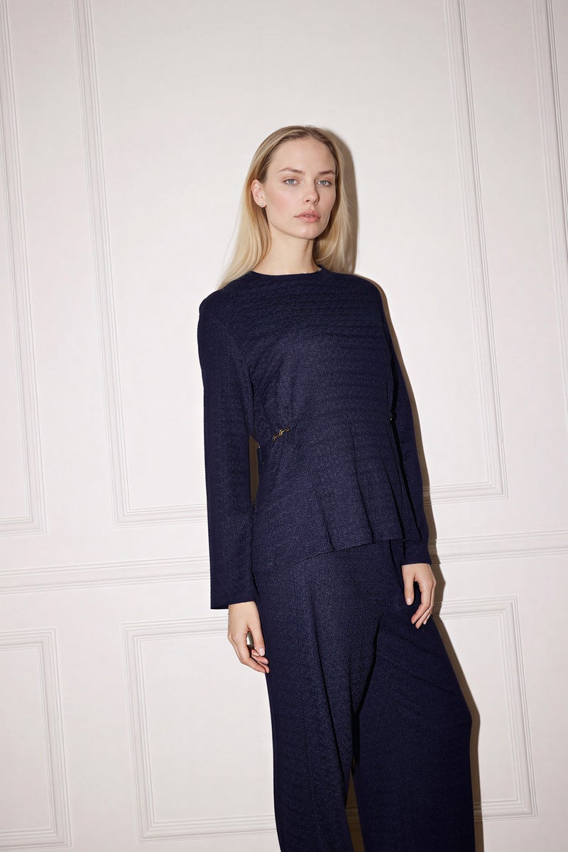 DeFacto Blue Woman Accessory Details T-Shirt Casual - Image 1