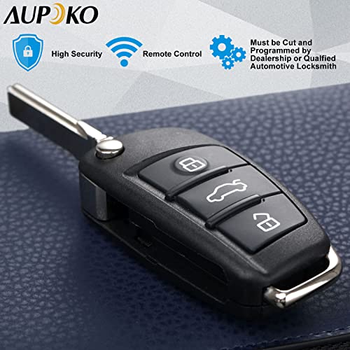 Aupoko Keyless Entry Remote Key, 3 Buttons Replacement Key Shell Case, Compatible with for A3 A4 A6 A8 TT Q7 S6 Quattro, Replace for MYT8Z0837231, 4D0837231E, 4D0837231P, MYT-4073A Remote Key Case - Image 5