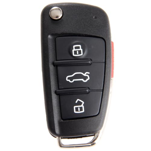 Aupoko Keyless Entry Remote Key, 3 Buttons Replacement Key Shell Case, Compatible with for A3 A4 A6 A8 TT Q7 S6 Quattro, Replace for MYT8Z0837231, 4D0837231E, 4D0837231P, MYT-4073A Remote Key Case - Image 1