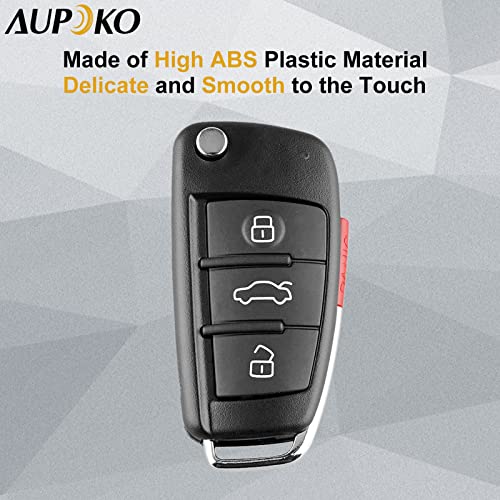 Aupoko Keyless Entry Remote Key, 3 Buttons Replacement Key Shell Case, Compatible with for A3 A4 A6 A8 TT Q7 S6 Quattro, Replace for MYT8Z0837231, 4D0837231E, 4D0837231P, MYT-4073A Remote Key Case - Image 4