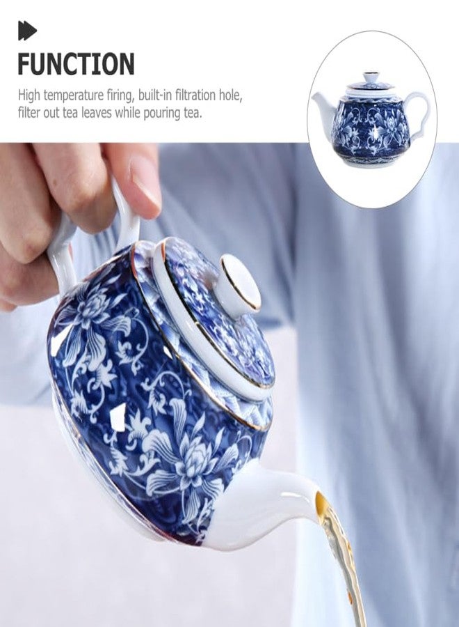 Luxshiny Vintage Porcelain Teapot 6.7 Oz Ceramic Tea Kettle with Built-in Filter Blue and White Chinese Style Tea Pot for Home Office Brewing - Image 3