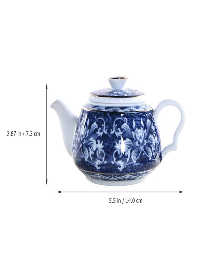 Luxshiny Vintage Porcelain Teapot 6.7 Oz Ceramic Tea Kettle with Built-in Filter Blue and White Chinese Style Tea Pot for Home Office Brewing - Image 2
