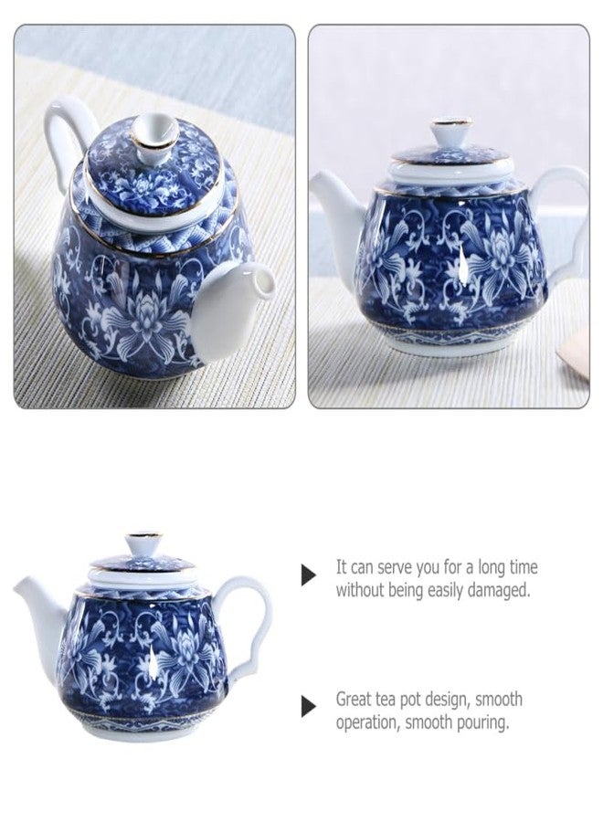 Luxshiny Vintage Porcelain Teapot 6.7 Oz Ceramic Tea Kettle with Built-in Filter Blue and White Chinese Style Tea Pot for Home Office Brewing - Image 5