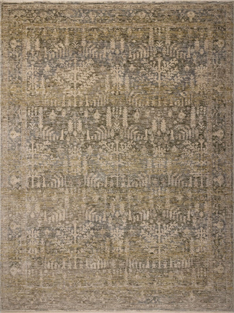 Loloi Magnolia Home by Joanna Gaines Junie Collection JUE-02 Moss/Natural 6'-7" x 9'-10", .38" Pile Height, Area Rug - Image 3