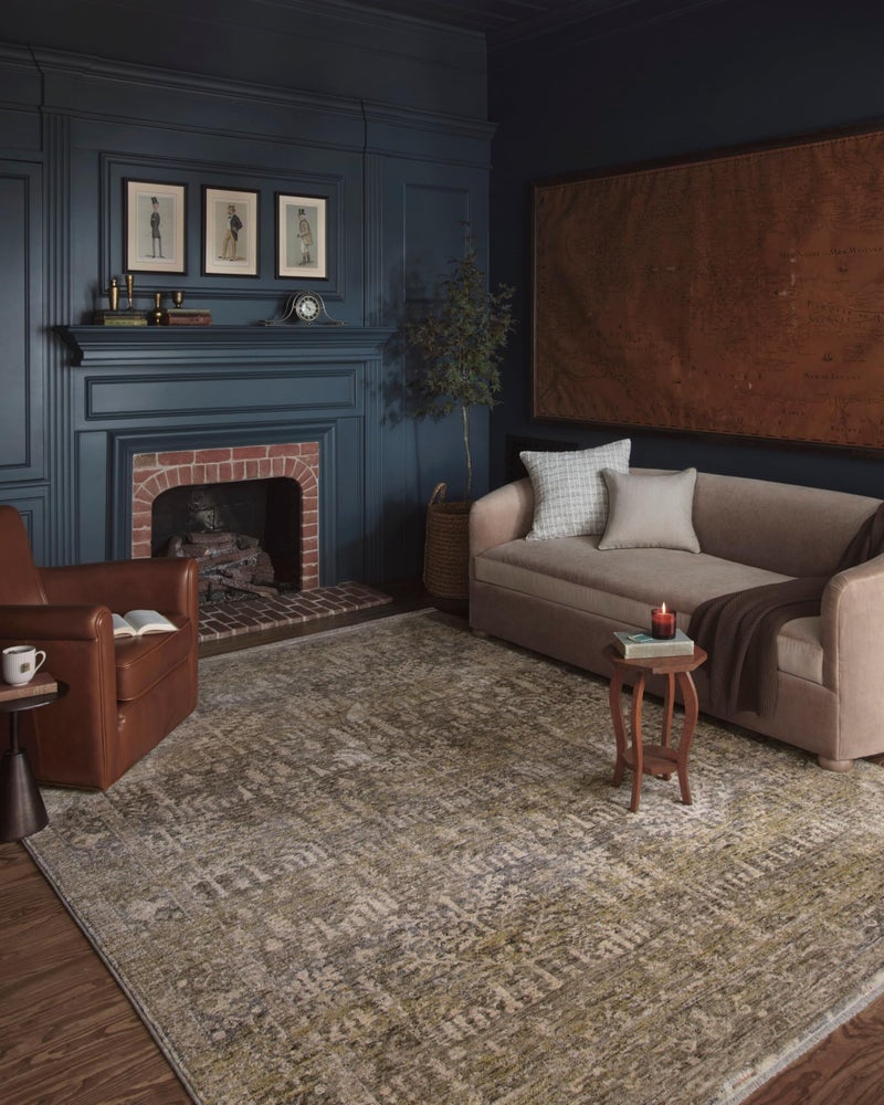 Loloi Magnolia Home by Joanna Gaines Junie Collection JUE-02 Moss/Natural 6'-7" x 9'-10", .38" Pile Height, Area Rug - Image 2