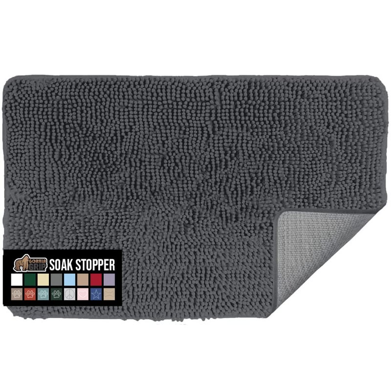 Gorilla Grip Gorilla Grip Soak Stopper Absorbent Chenille Indoor Doormat  Rubber Backing  Muddy Dog Paws Washable Rug  Quick Dry Microfiber Door Mat Inside Floor  Home D  - Image 1