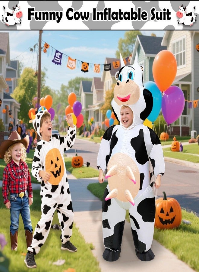 Camlinbo Kids Inflatable Halloween Costume Blow Up Cow Full Body Siut for Halloween Funny Theme Cosplay Party - Image 2