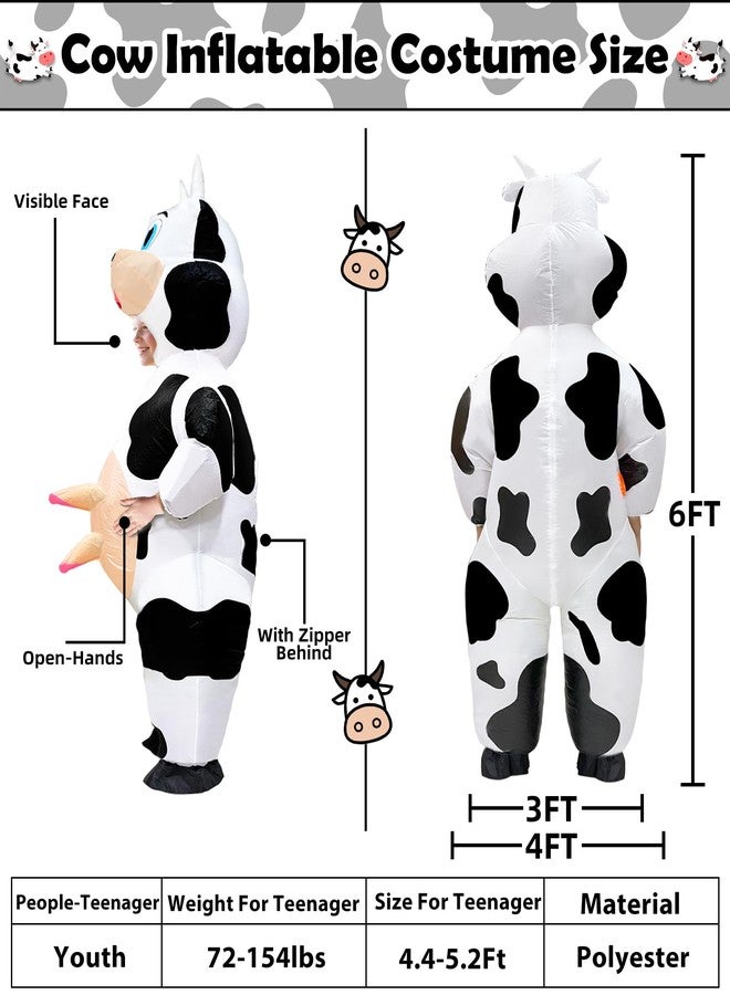 Camlinbo Kids Inflatable Halloween Costume Blow Up Cow Full Body Siut for Halloween Funny Theme Cosplay Party - Image 4