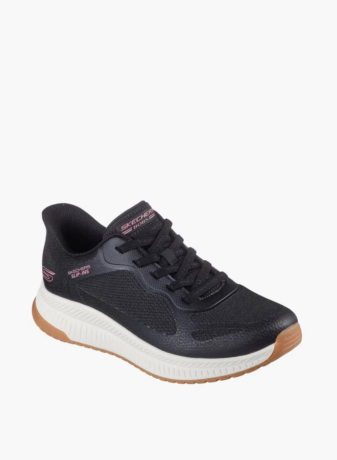 SKECHERS Women's BOBS SQUAD 4 Lace-Up Running Shoes - 117624-BLK