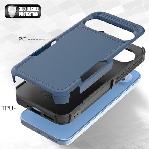 KARWAN Shockproof Back Case Cover Compatible with Google 9/10PROXL, Heavy Duty Case with 360 Degree Camera Protection, Dual Layer Rugged Bumper Protection Cover with Matte Finish (Blue) - Image 4