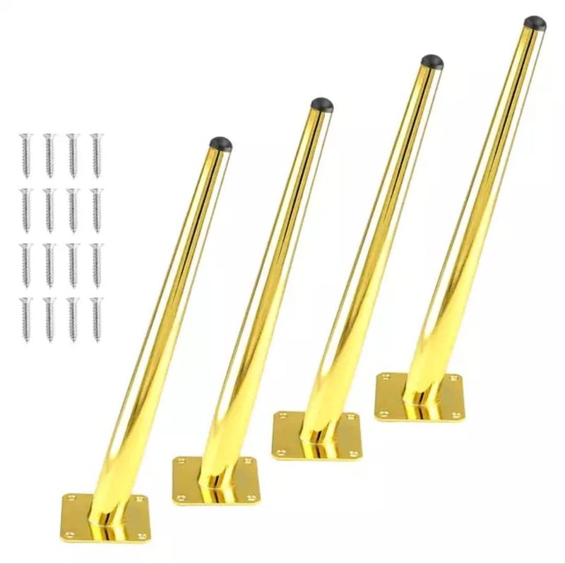 Generic Aakash Dcor 14 Inch Gold Metal Sofa LegsSet of 4 Durable Replacement Sofa Paya Modern Rustproof Sturdy Furniture Legs for Home Office Cone Shape Leg  - Image 1