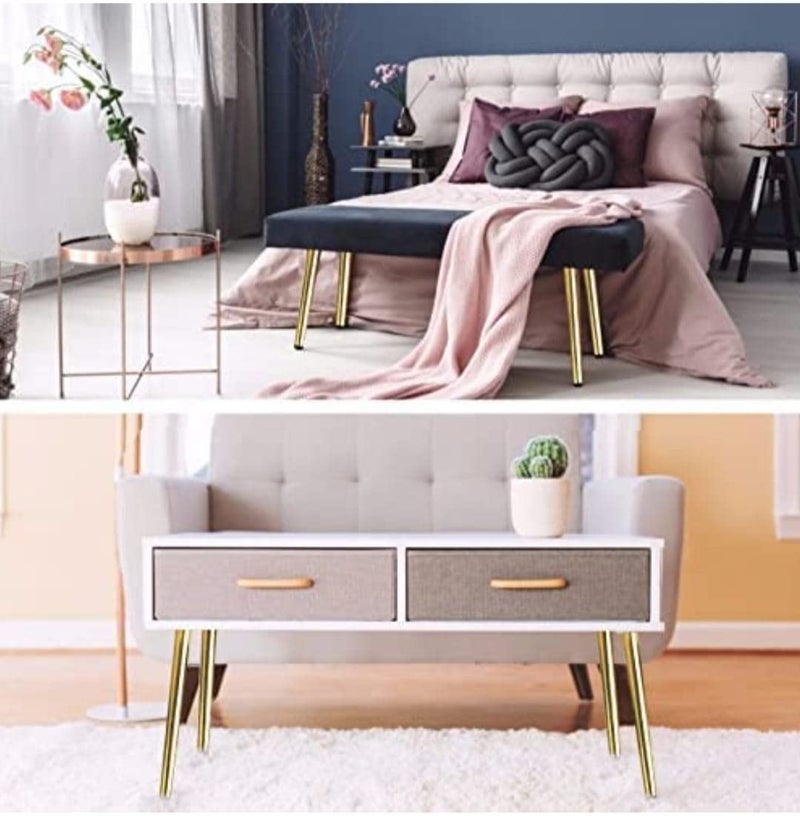 Generic Aakash Dcor 14 Inch Gold Metal Sofa LegsSet of 4 Durable Replacement Sofa Paya Modern Rustproof Sturdy Furniture Legs for Home Office Cone Shape Leg  - Image 4