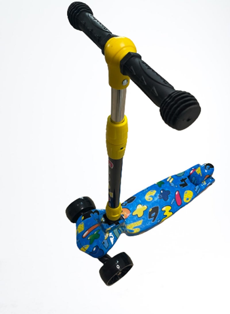 Kids Adjustable Height 3 Wheel Foldable Scooter With Light-Up Wheels With Music - Image 1