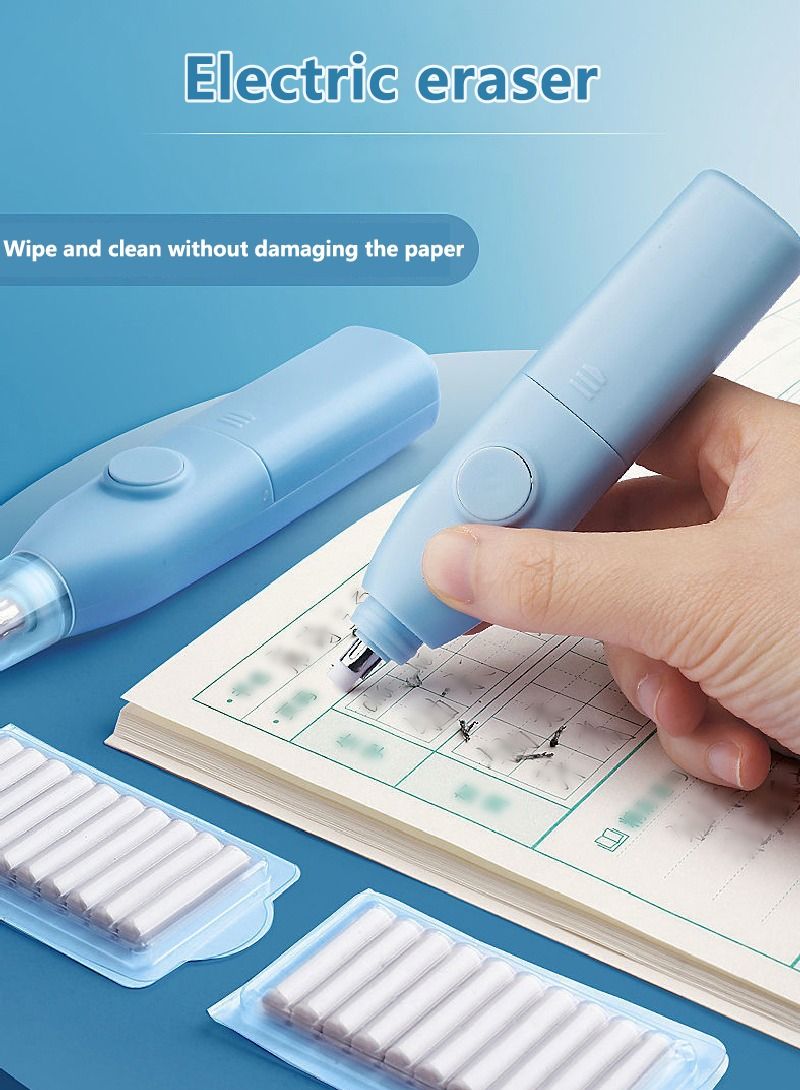 33PCS Electric Pencil Sharpener Eraser Vacuum Cleaner Set Portable Stationery Set For Kids Adults Home Office School Classroom - Image 2