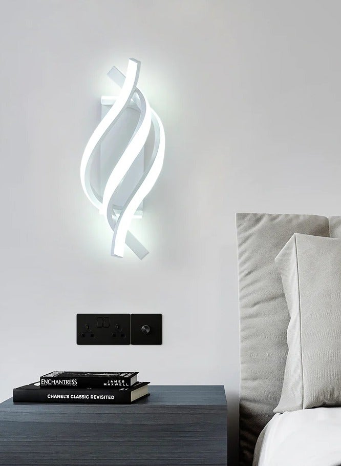 MIXDE LED Indoor Wall Light 3 Strip Twist LED Aluminium Wall Light White 22W White Light - Image 2