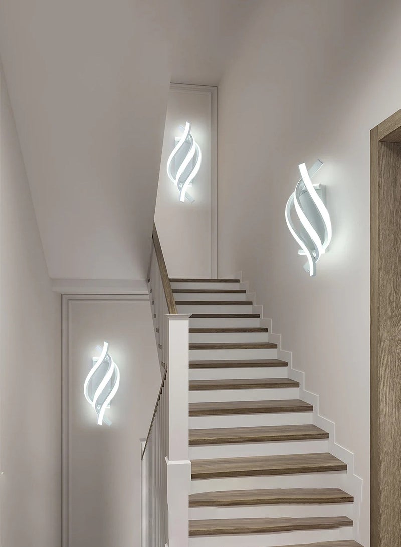 MIXDE LED Indoor Wall Light 3 Strip Twist LED Aluminium Wall Light White 22W White Light - Image 3
