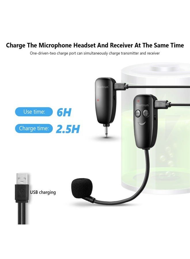 Bietrun Wireless Microphone Headset, Professional UHF Wireless Headset Mic, Headset and Handheld 2 In 1, 160 ft (50M) Effective Range, for Voice Amplifier,Teaching, Speaker,PA System, Fitness Instructor - Image 4