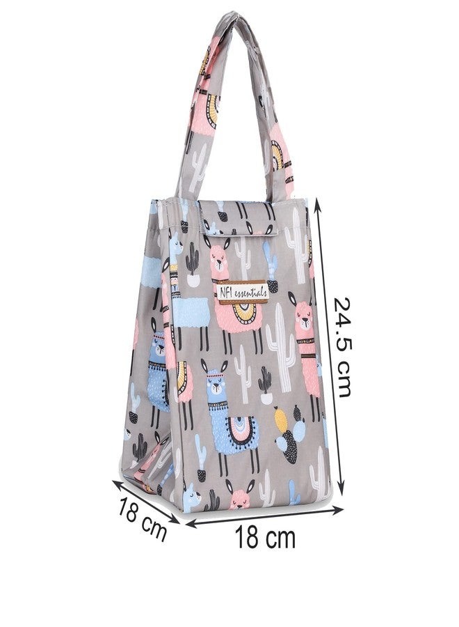 NFI essentials Printed Lunch Bag Thermal Portable Tiffin Bag for Food Travel & Picnic 8 LTR. Lunch Bag for Office Oxford Cloth Fabric Multicolor - Image 4
