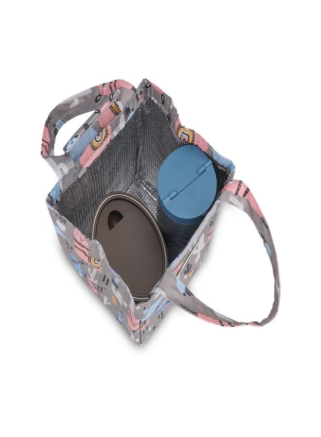NFI essentials Printed Lunch Bag Thermal Portable Tiffin Bag for Food Travel & Picnic 8 LTR. Lunch Bag for Office Oxford Cloth Fabric Multicolor - Image 2