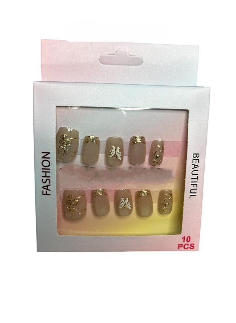 Generic 10 Pack Cat Eye False Nails - Unique Design Double Face Adhesive 