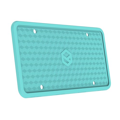 Rightcar Solutions Silicone License Plate Frame | The Original Premium Grade Silicone Car Plate Frame | Rust Proof, Rattle Proof, Weather Proof License Plate Holder (Aqua Blue) - Image 1
